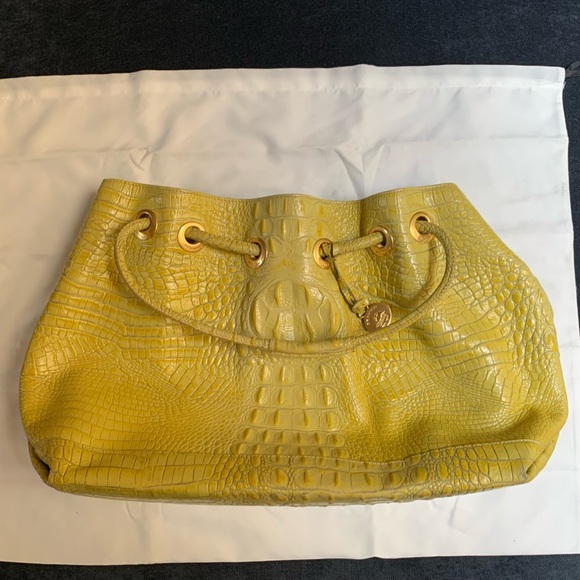 Brahmin Bags Brahmin Yellow Leather Shoulder Bag Poshmark